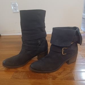 Donald J Pliner Black Moto Style Boots Sz 9M